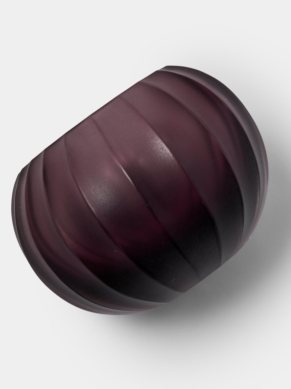Micheluzzi Glass - Bocia Ametista Coste Hand-Blown Murano Glass Vase (4.5in/12cm) - Purple - ABASK