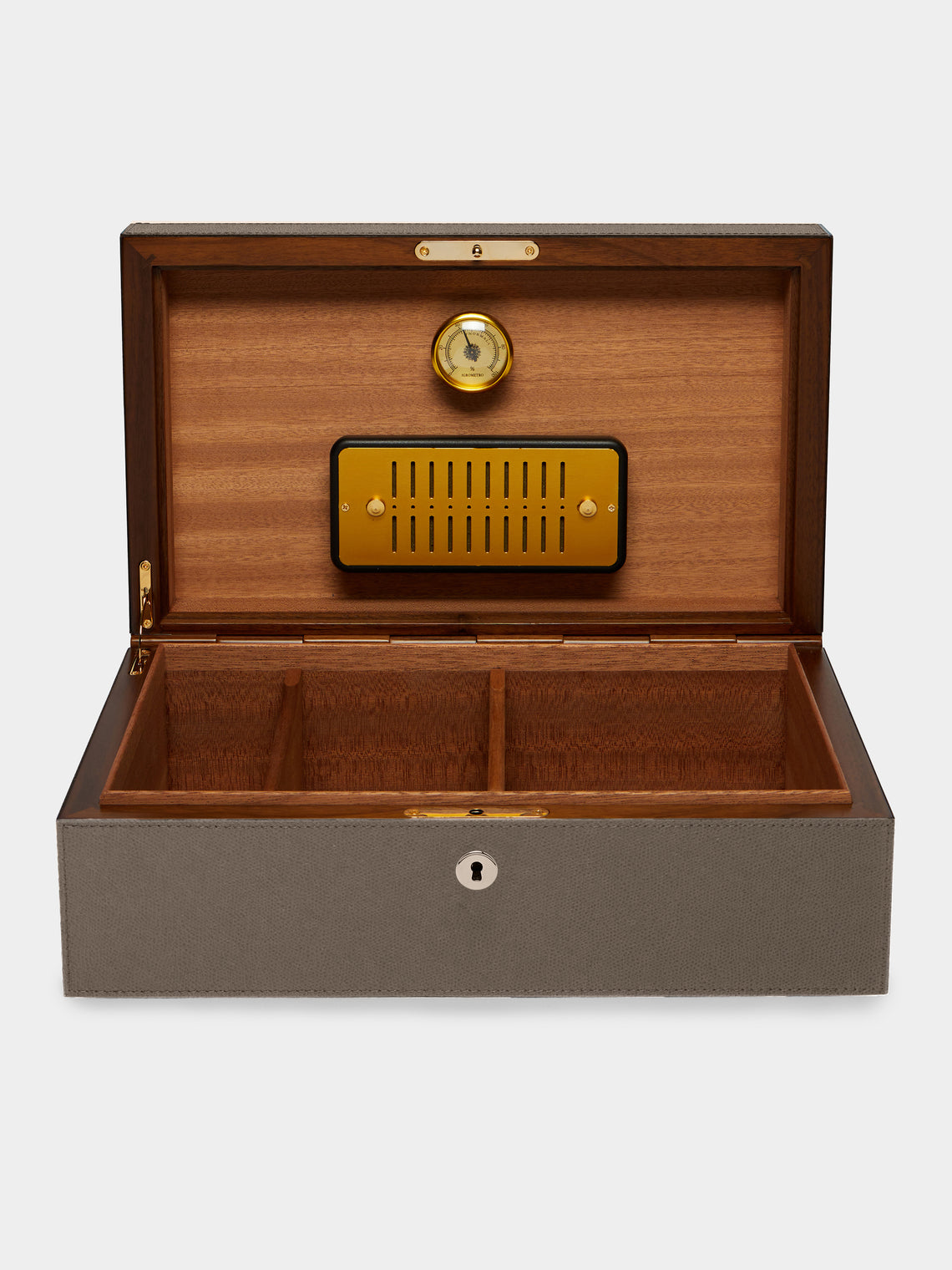Giobagnara - Santiago Leather Large Humidor Case (80 Cigars) - Gray - ABASK  -  