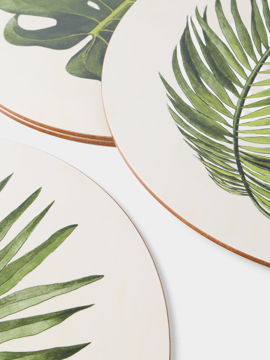 HestiaLiving - | Set of 4 | Palm Tree Wood Placemats - Green - ABASK