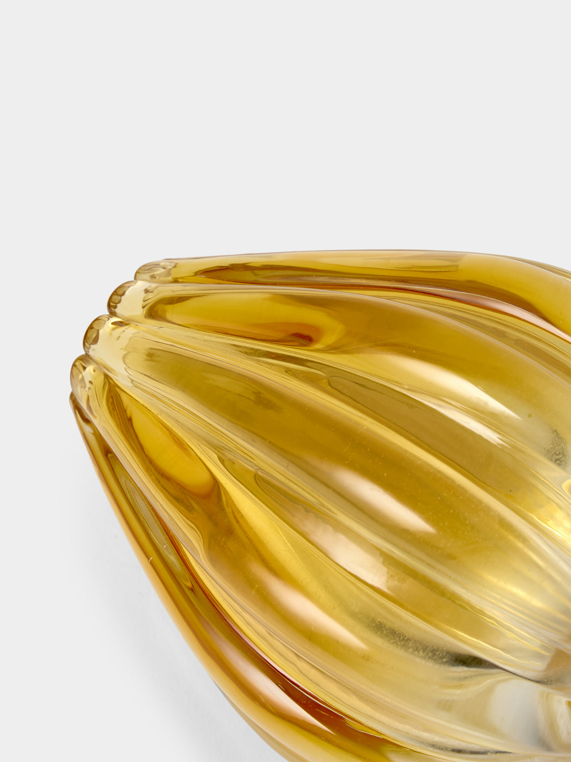 Antique and Vintage - 1942 Flavio Poli for Seguso Vetri d'Arte Murano Glass Vase (5.5in/14.5cm) - Yellow - ABASK