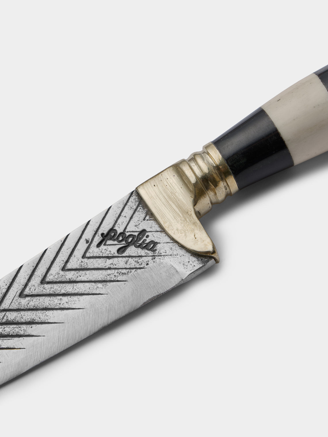 Poglia - Florence Signature Horn and Bone Knife - Black - ABASK