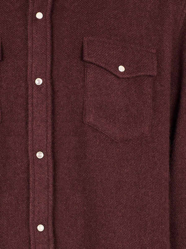 God's True Cashmere - Claret Cashmere Shirt | Size: L - Red - ABASK