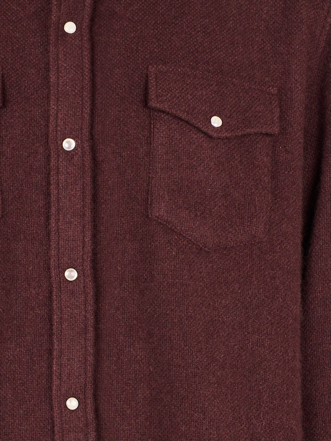 God's True Cashmere - Claret Cashmere Shirt | Size: L - Red - ABASK