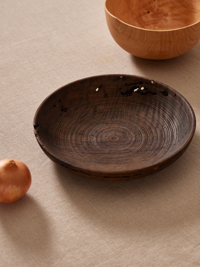 Thursday Furniture - Hand-Turned Iron-Mordant Persimmon Bowl - Dark Brown - ABASK