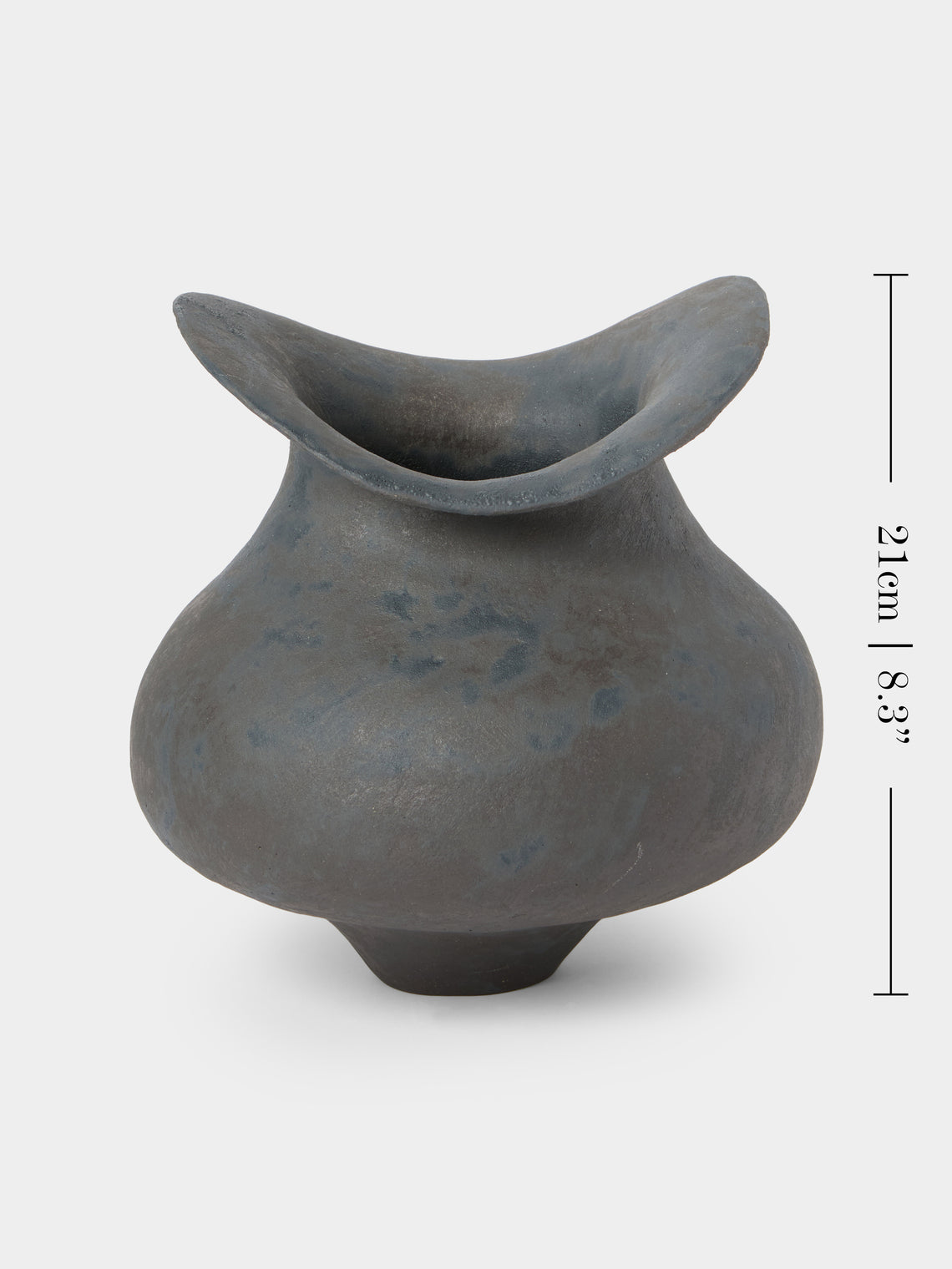 By Raffaella - Rita Hand-Coiled Stoneware Vase (8in/21cm) - Gray - ABASK