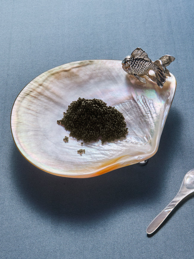 Objet Luxe - Oranda Silver-Plated and Mother-of-Pearl Plate - Cream - ABASK