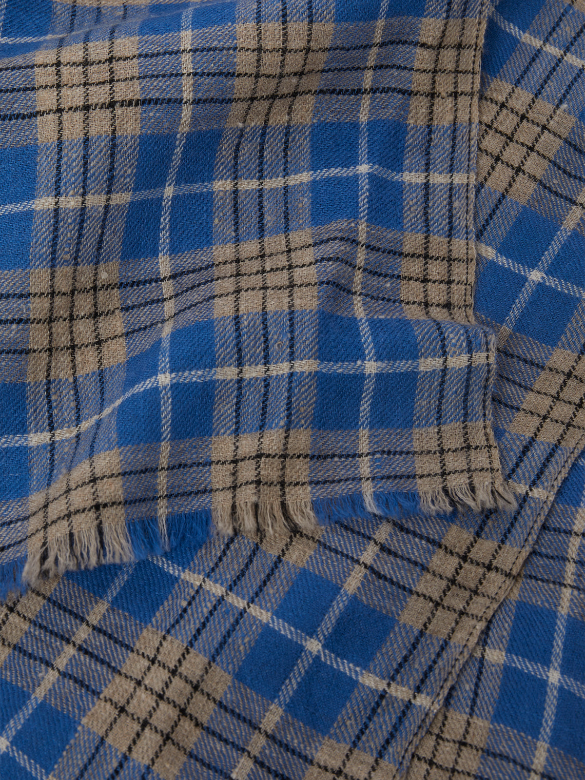 Me & K - Cashmere Check Scarf | One Size - Blue - ABASK