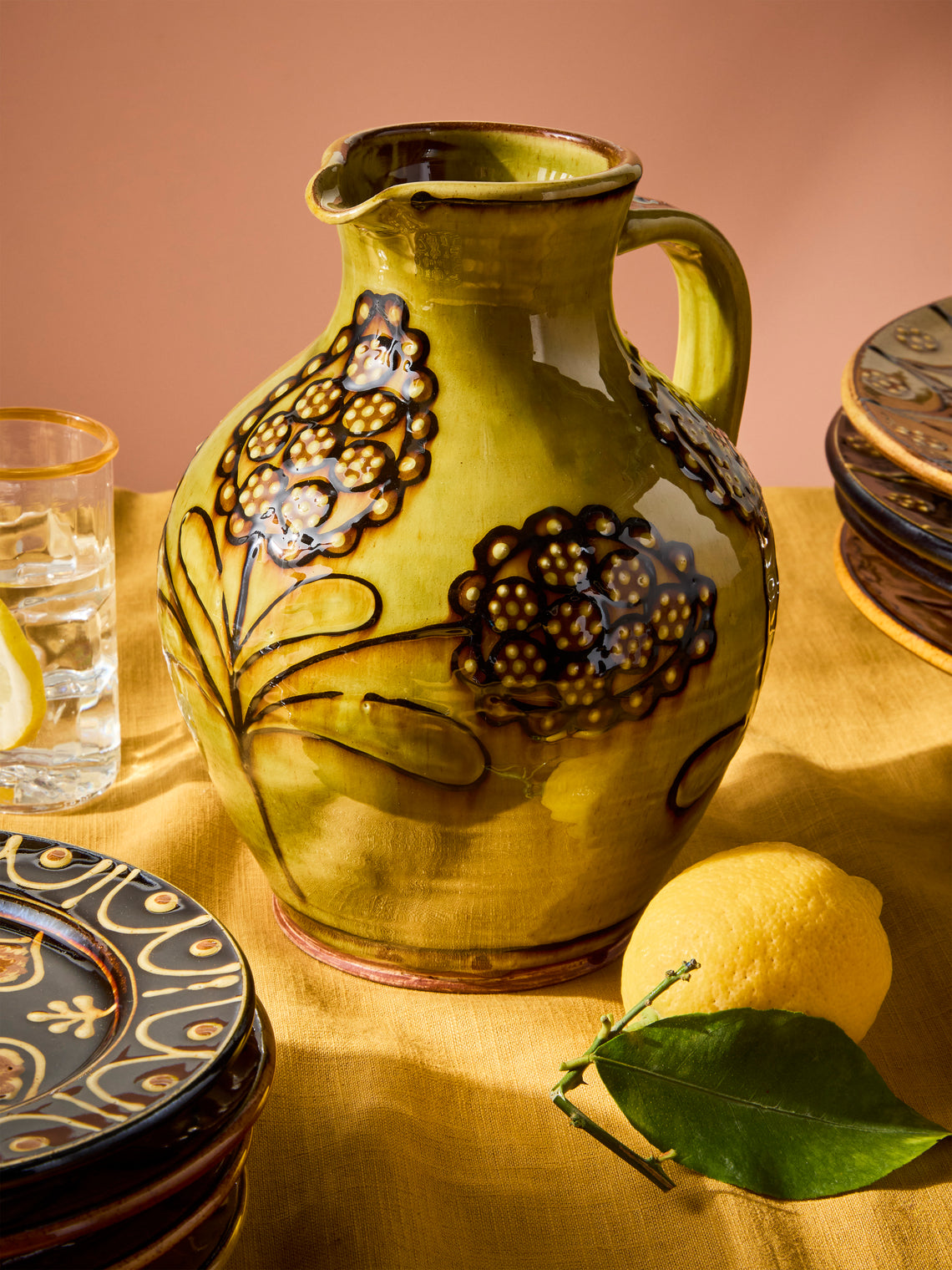 Fitch & McAndrew - Trail Cardamom Slipware Jug - Green - ABASK
