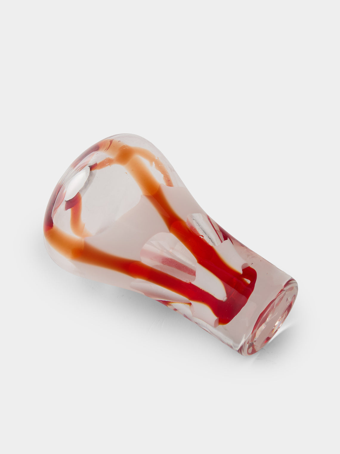 Antique and Vintage - 1960s Guzzini Murano Glass Bud Vase (5.5in/13.5cm) - Red - ABASK