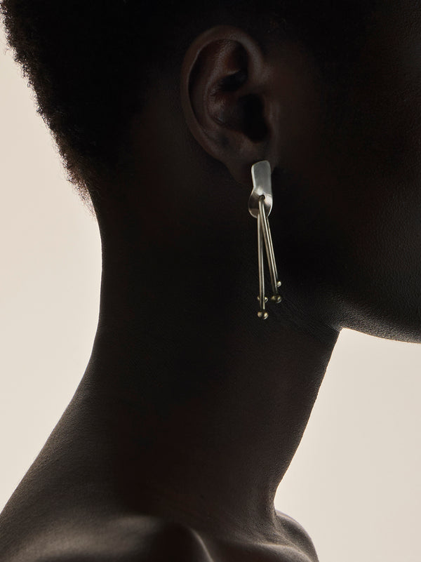 Mahnaz Collection - Vintage Art Smith Sterling Silver Dangle Earrings - Silver - ABASK