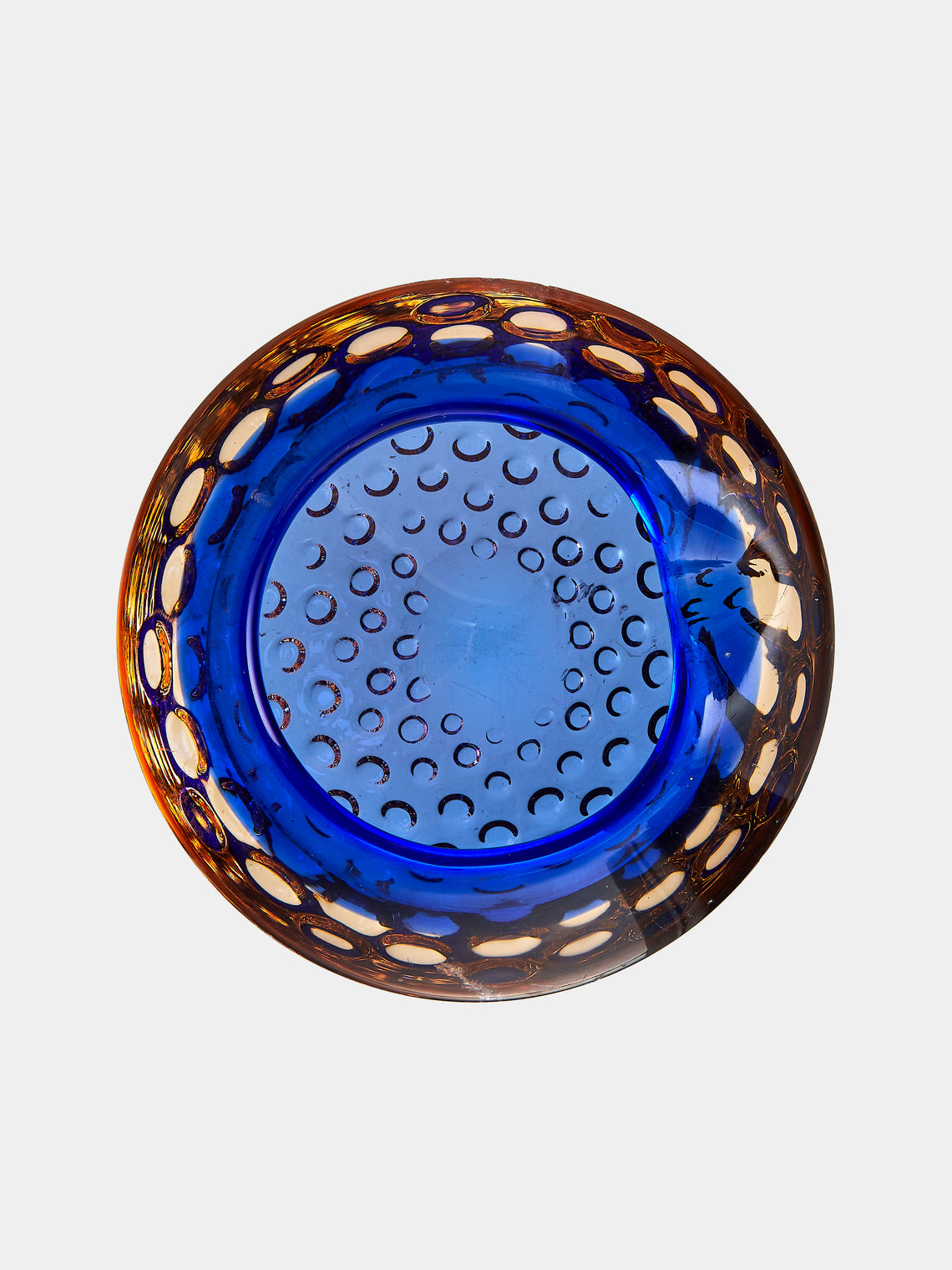 Antique and Vintage - Mid-Century Glass Ashtray - Blue - ABASK