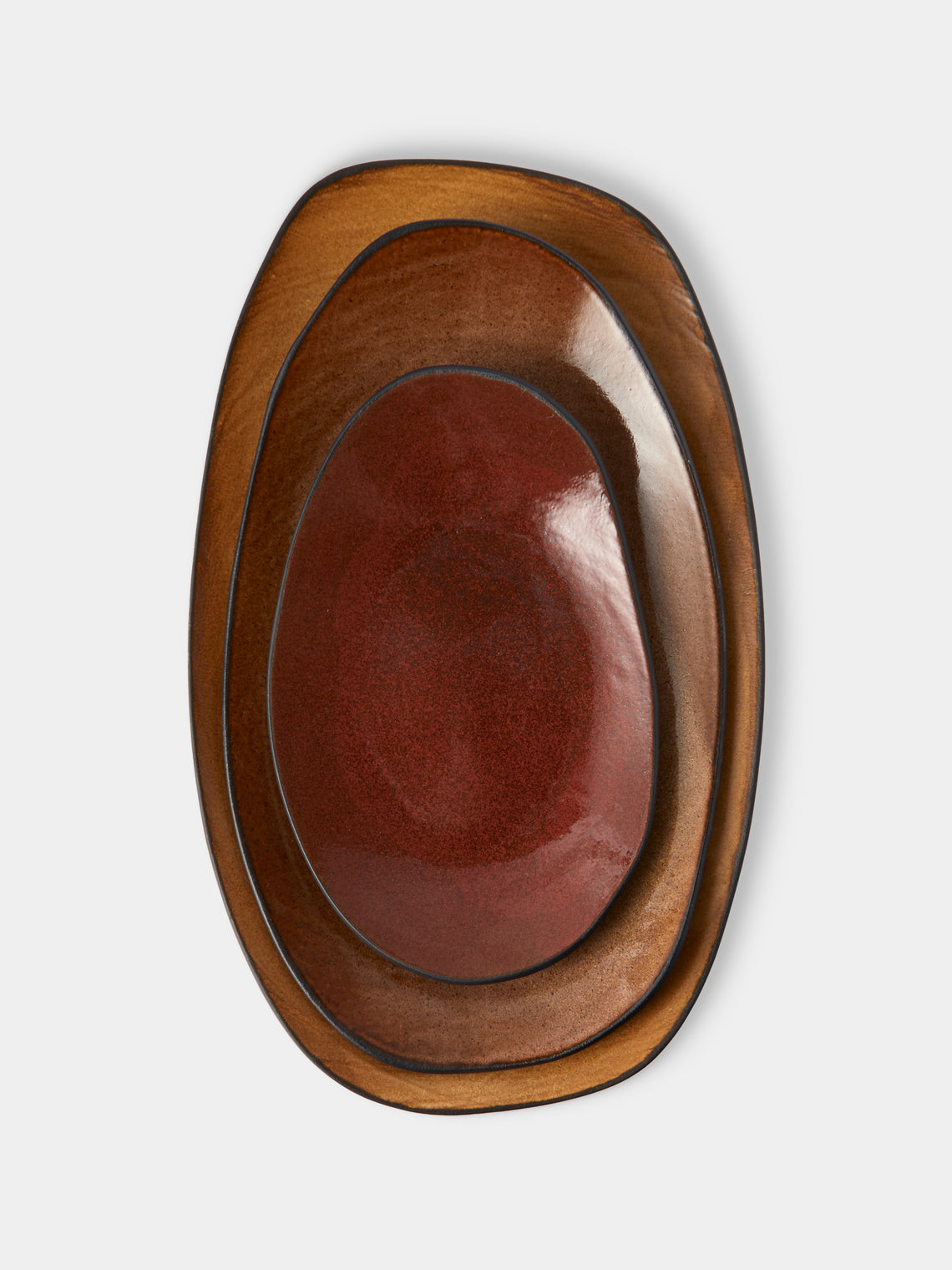 Hana Karim Studio - Hand-Built Stoneware Mixed Platters (Set of 3) - Multiple - ABASK