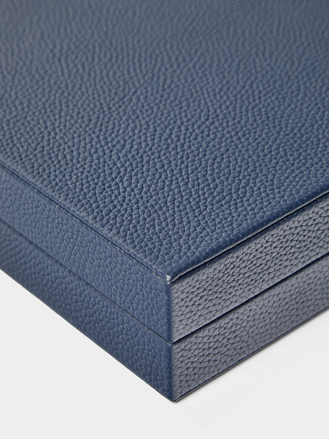 Belotier - Leather Large Backgammon Set - Navy - ABASK