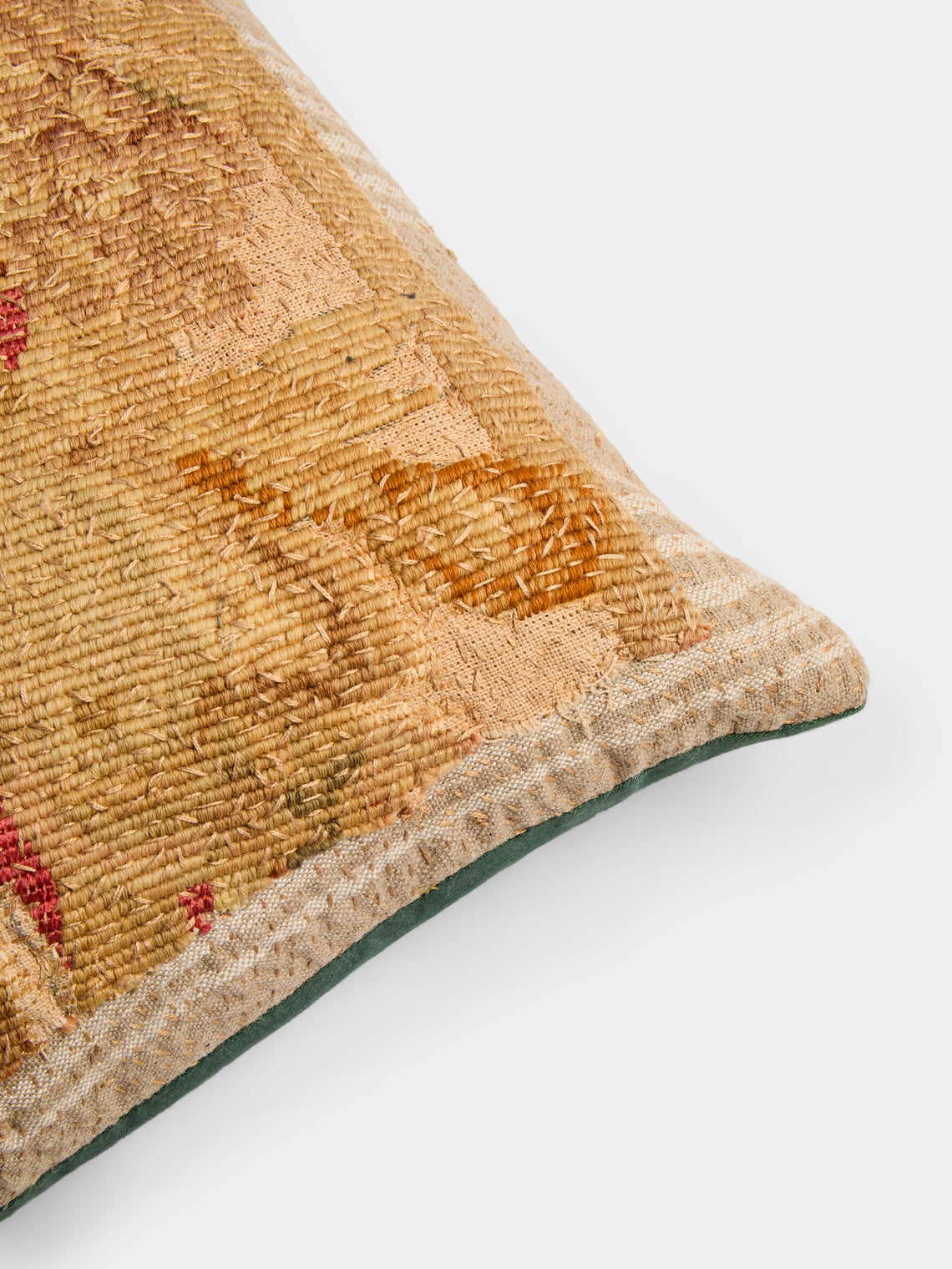 By Walid - 18th-Century French Aubusson Tapestry Wool and Linen Cushion (25.5in/65cm) - Multiple - ABASK