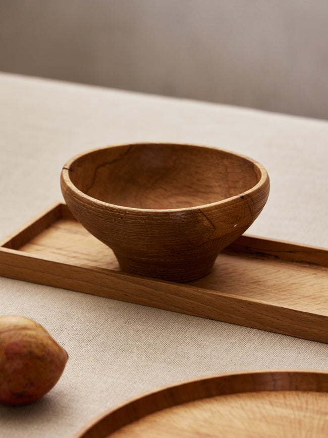 Thursday Furniture - Hand-Turned Oak Footed Bowl - Brown - ABASK