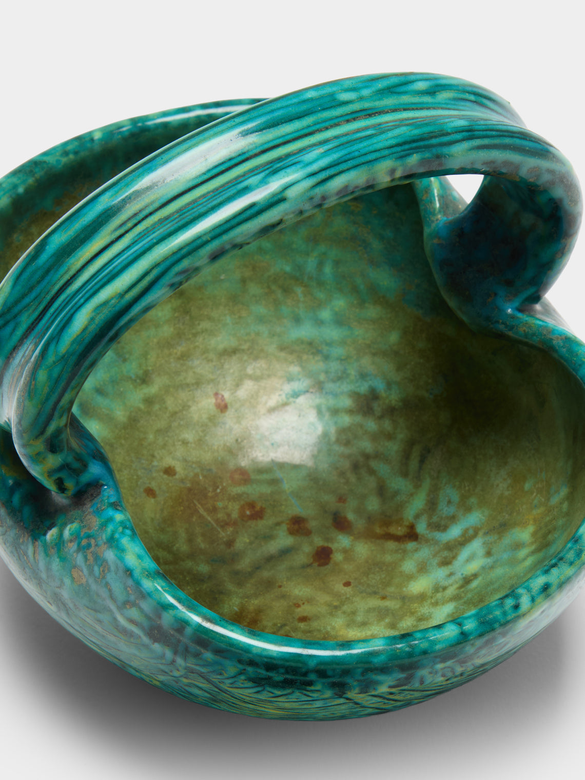 Antique and Vintage - Mid-Century Accolay Ceramic Trinket Bowl - Green - ABASK