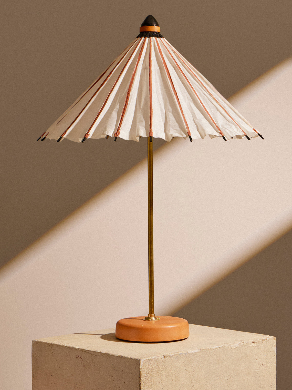 Tennant New York - Vintage Parasol, Bamboo and Coconut Table Lamp - Beige - ABASK