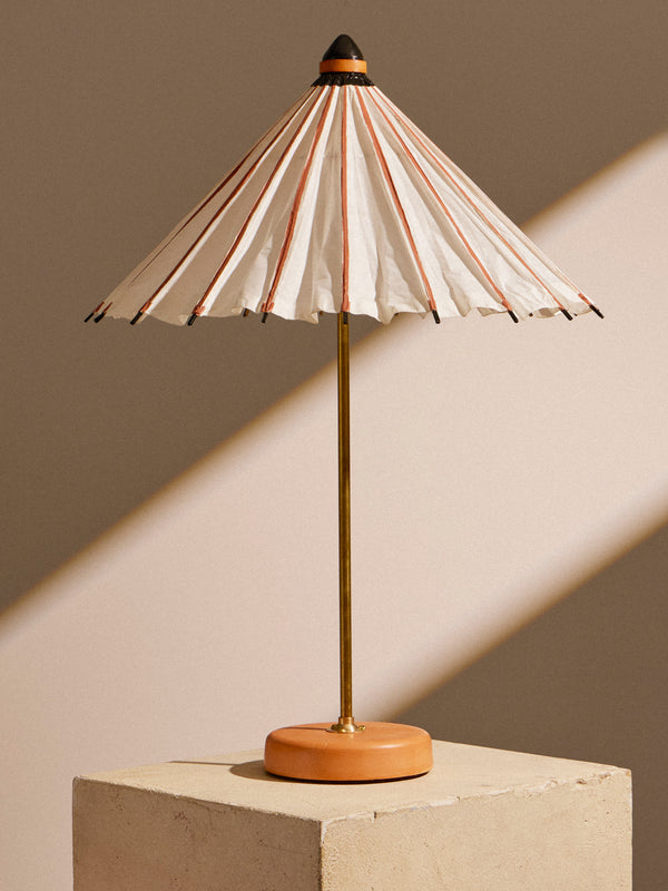 Tennant New York - Vintage Parasol, Bamboo and Coconut Table Lamp - Beige - ABASK