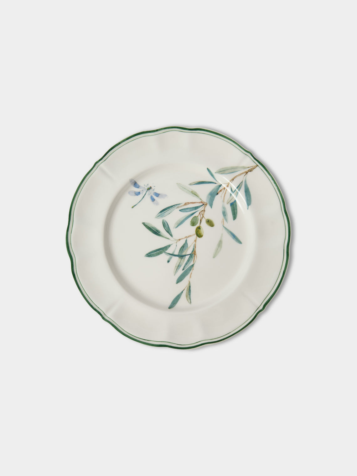 Laboratorio Paravicini - | Set of 6 | Ulivi Ceramic Dessert / Salad Plates (9in/23cm) - Green - ABASK