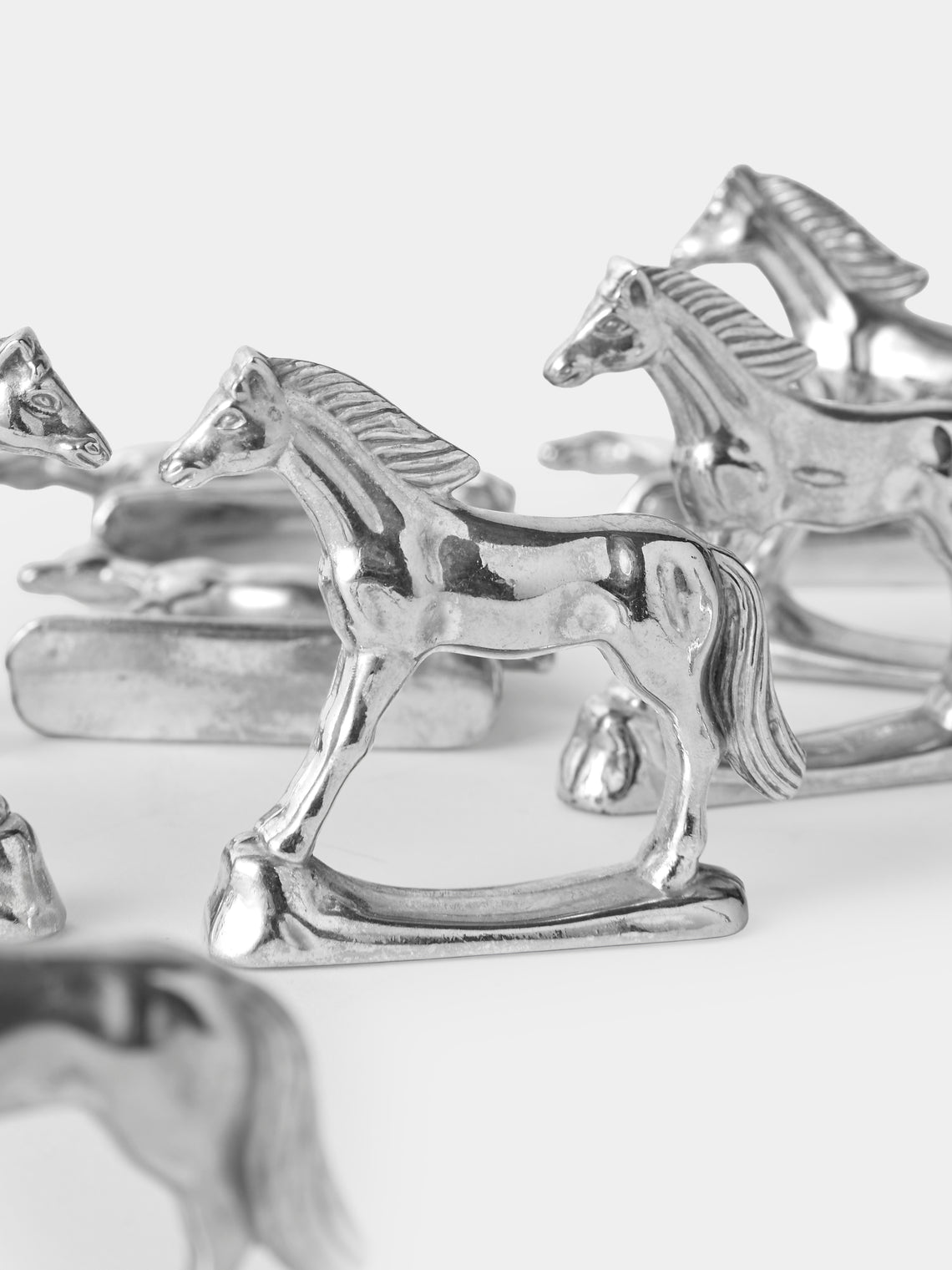 Antique and Vintage - Mid Century Silver Plated Horse Knife Rest (Set of 12) - Silver - ABASK