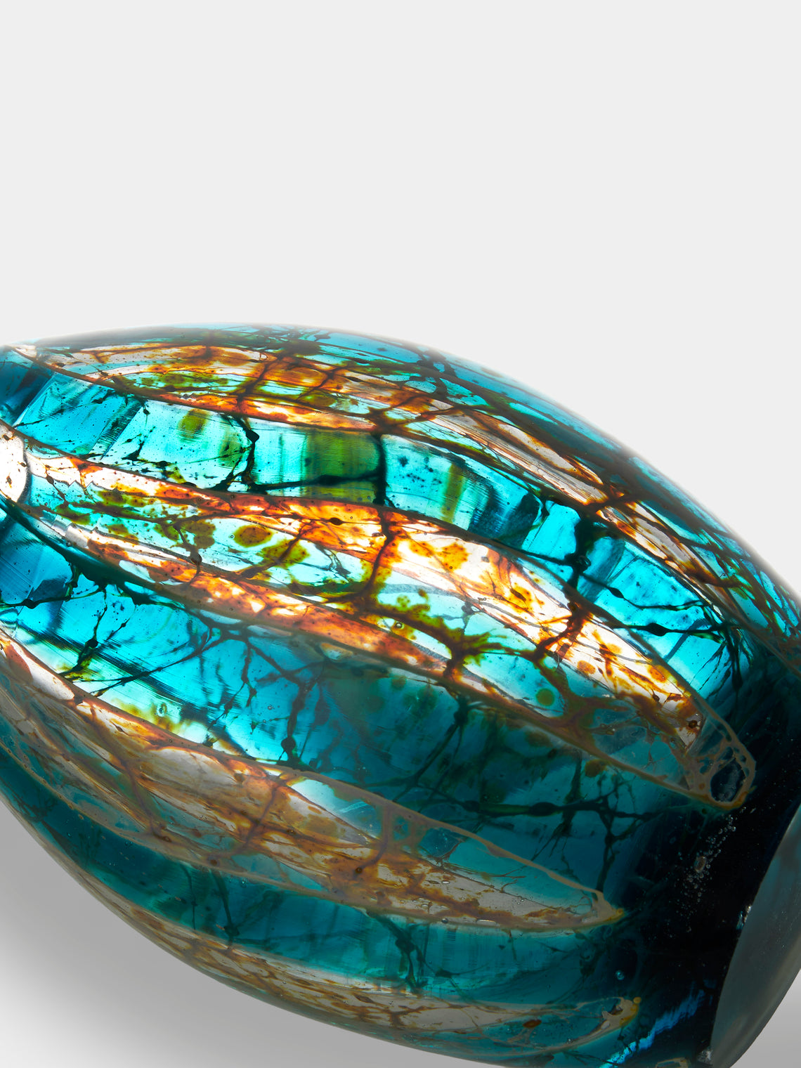 Antique and Vintage - Mid-Century Glass Vase (6in/15.5cm) - Blue - ABASK