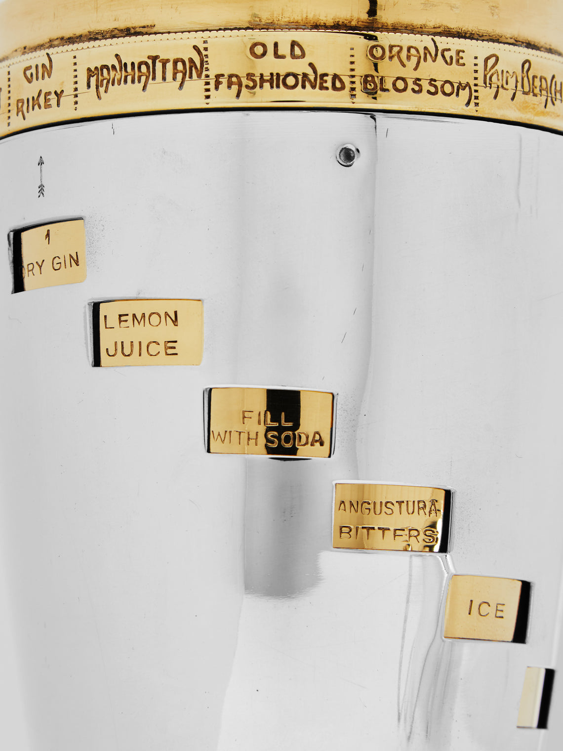 Antique and Vintage - 1930 Menu Silver-Plated Cocktail Shaker -  - ABASK