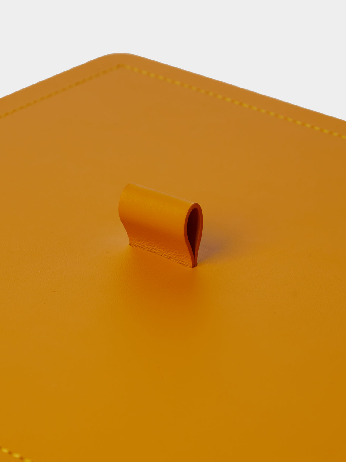 RUDI - Bino Leather Square Lidded Wastepaper Bin - Yellow - ABASK