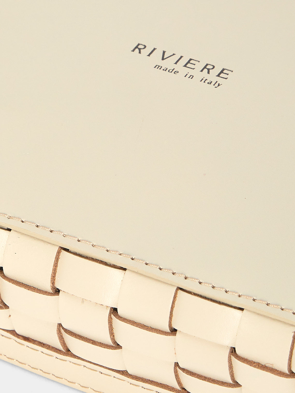 Riviere - Barcelona Water-Resistant Leather Low Basket - Ivory - ABASK