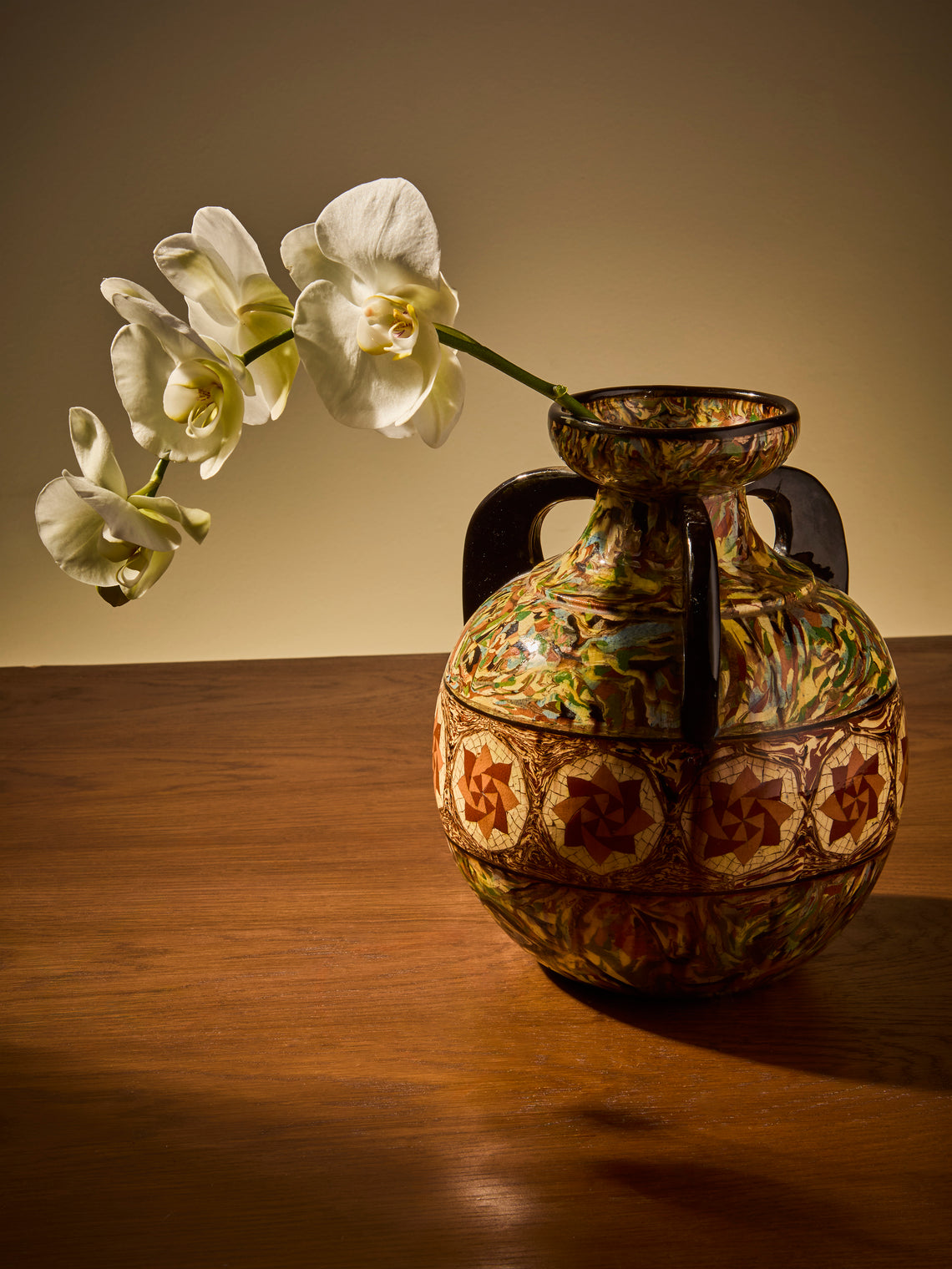 Antique and Vintage - 1920s Jean Gerbino Ceramic Vase with Handles (10.5in/26.5cm) - Multiple - ABASK