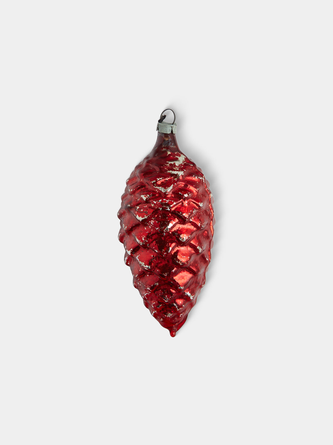 Antique and Vintage - Early-20th-Century Pinecones Glass Baubles (Set of 12) - Red - ABASK