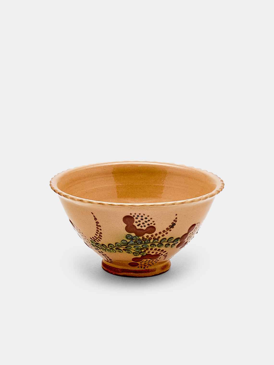 Poterie d’Évires - Flowers Hand-Painted Ceramic Small Fluted Bowls (Set of 8) - Cream - ABASK