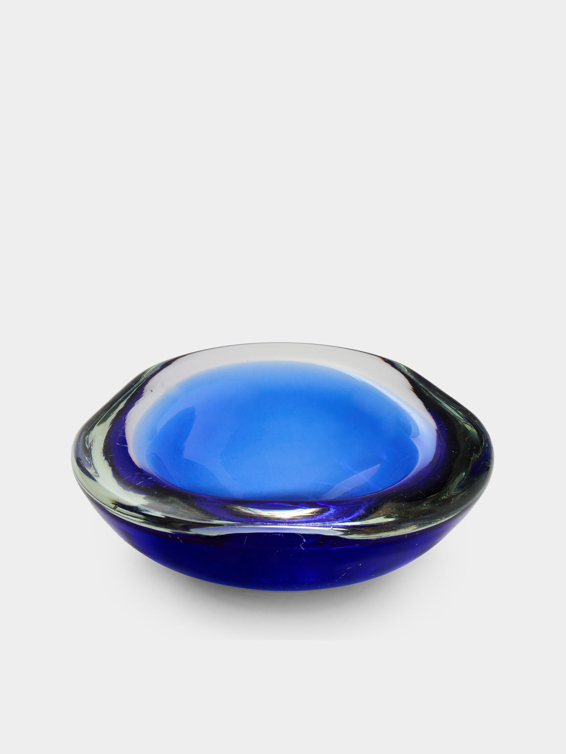 Antique and Vintage - Mid-Century Murano Glass Ashtray - Blue - ABASK - 