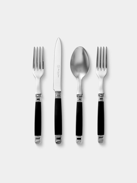 Alain Saint-Joanis - | Set of 4 Pieces | Empire Resin Starter / Dessert Cutlery - Black - ABASK - 