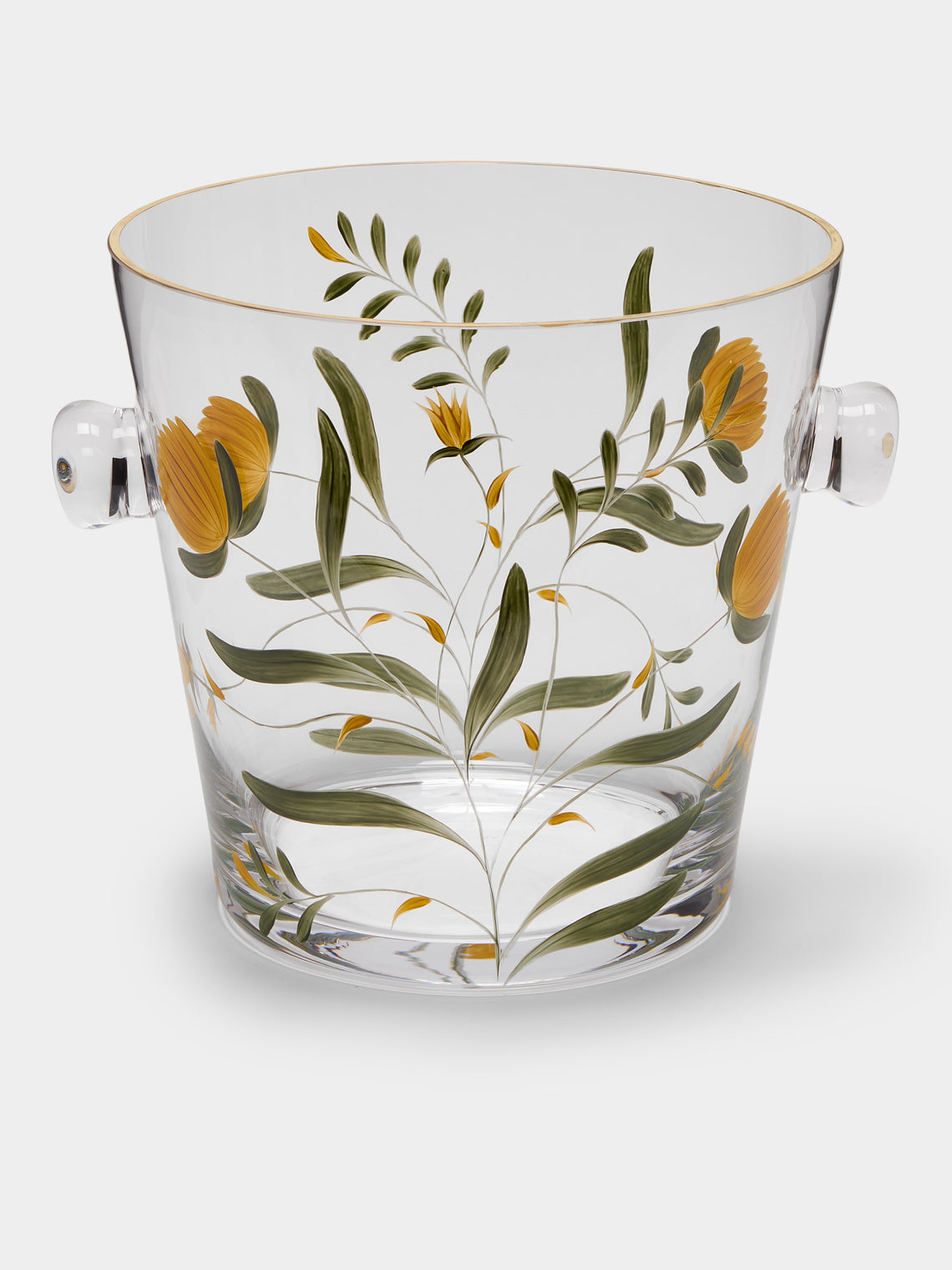 Los Vasos de Agua Clara - Jaipur Hand-Painted Crystal Champagne Cooler - Yellow - ABASK - 