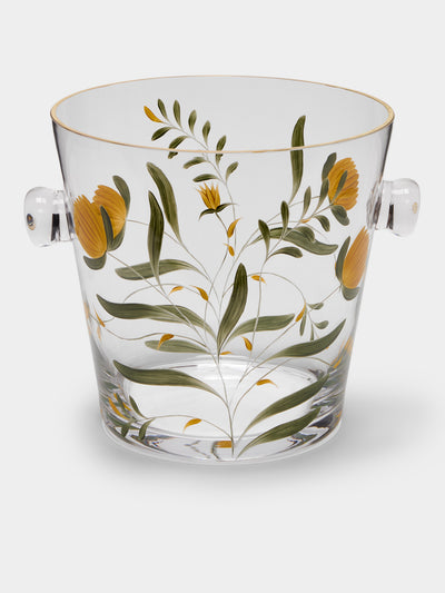 Los Vasos de Agua Clara - Jaipur Hand-Painted Crystal Champagne Cooler - Yellow - ABASK - 