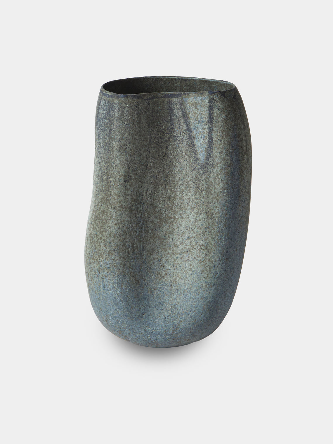 Linda Ouhbi - 42/2025 Hand-Built Stoneware Vase (10in/26cm) - Blue - ABASK - 