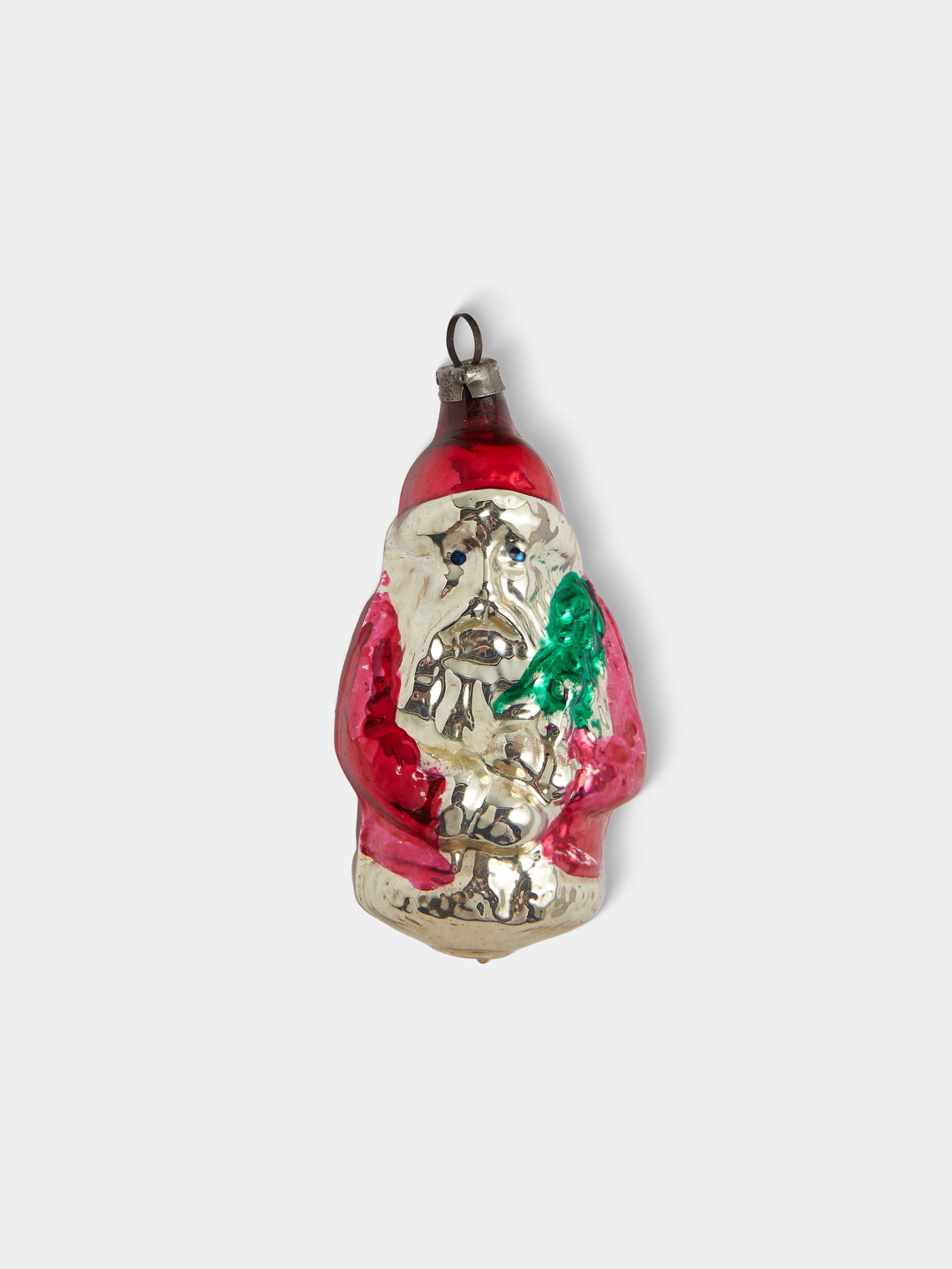 Antique and Vintage - Early-20th-Century Father Christmas Glass Baubles (Set of 6) - Red - ABASK