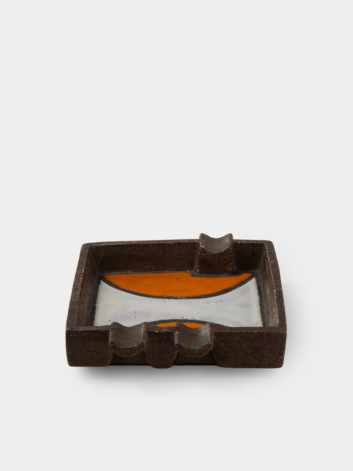 Antique and Vintage - Mid-Century Bitossi Ceramic Ashtray - Orange - ABASK - 