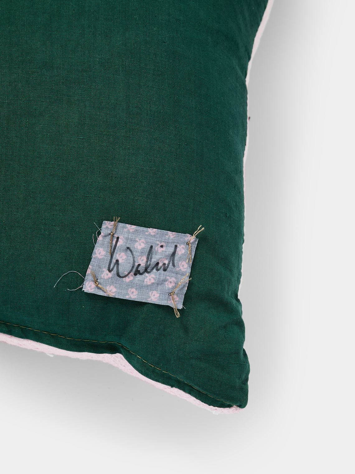 By Walid - 19th-Century Needlepoint Wool and Damask Pillow (21.5in/55cm) - Multiple - ABASK