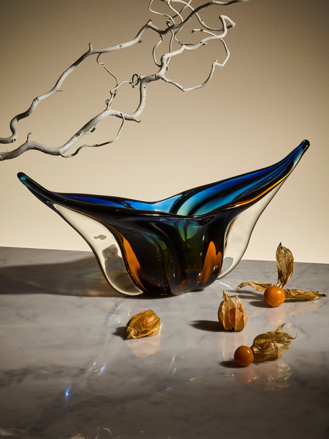 Antique and Vintage - 1950s Murano Glass Bowl (16in/40.5cm) - Clear - ABASK