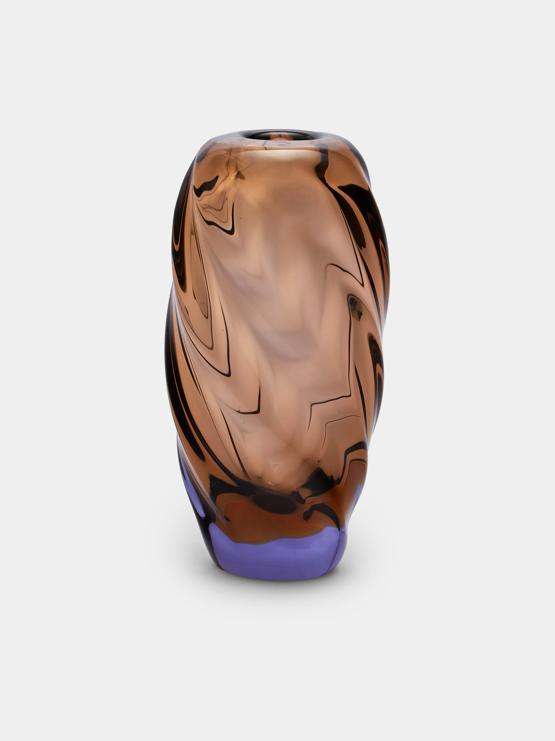 Antique and Vintage - Mid-Century Glass Vase - Brown - ABASK - 