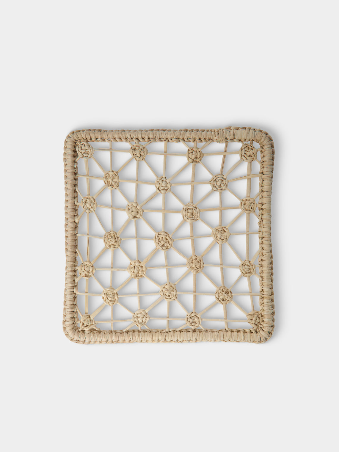 Artesanías del Atlántico - | Set of 6 | Handwoven Palm Mixed Coasters - Natural - ABASK