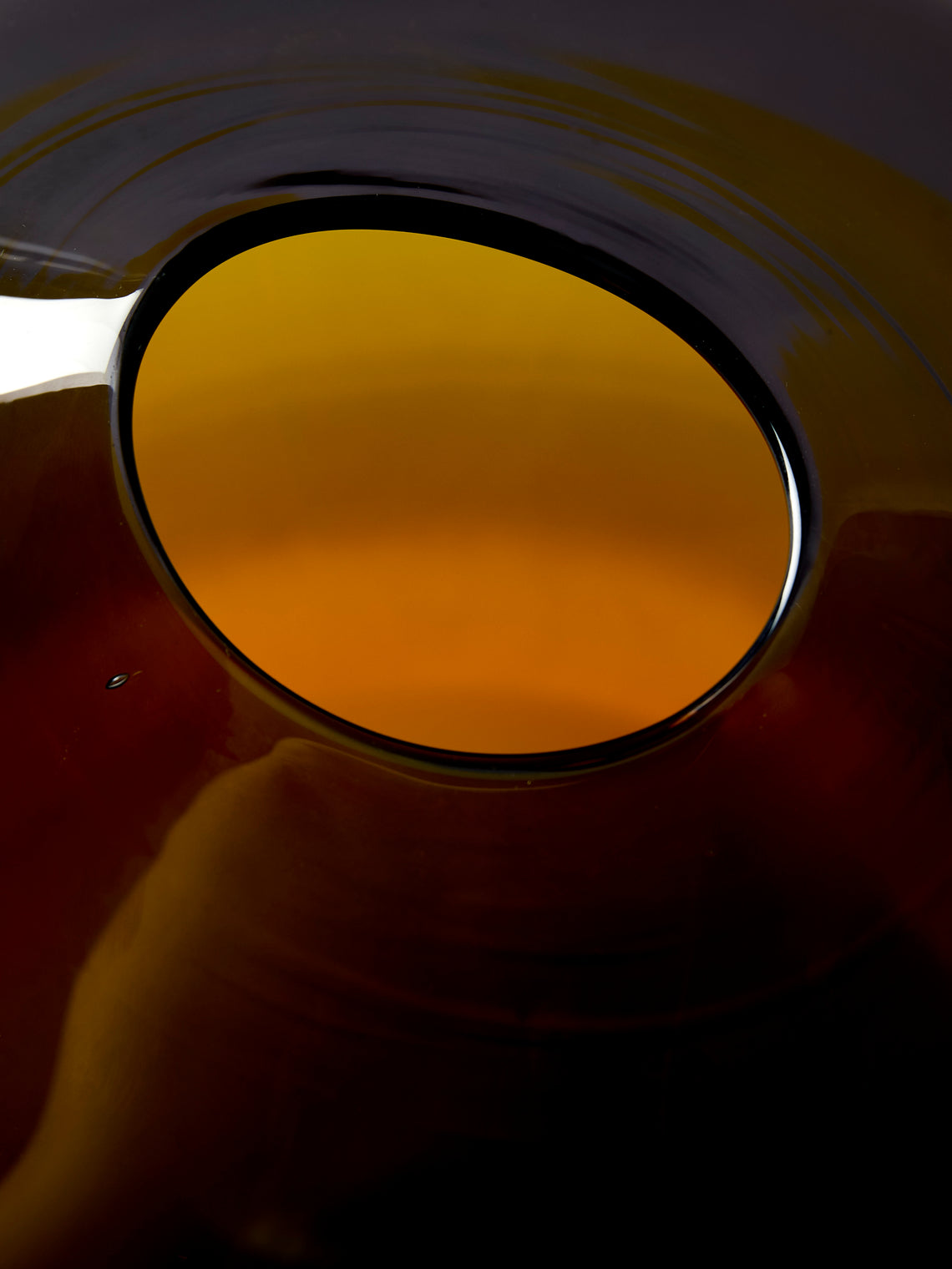 Michele Oberdieck - Charcoal Hand-Blown Glass Vase (11.5in/29cm) - Brown - ABASK