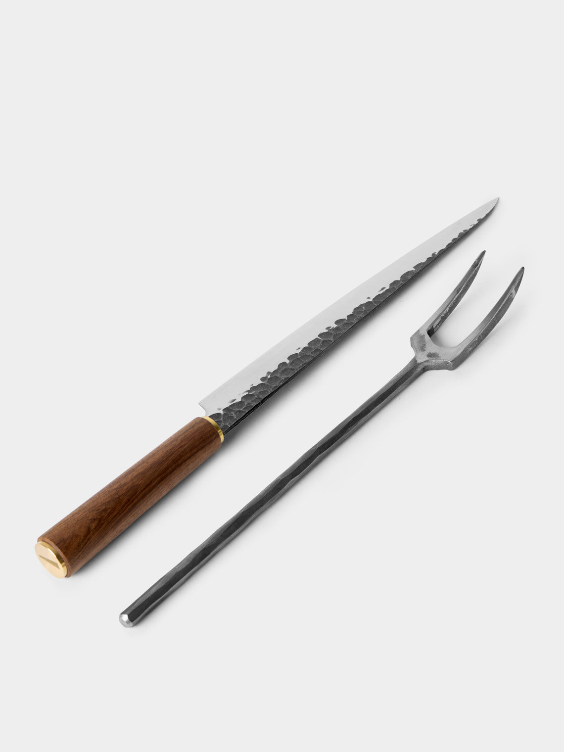 Katto - Sheffield Turkish Walnut Steel Carving Set - Brown - ABASK