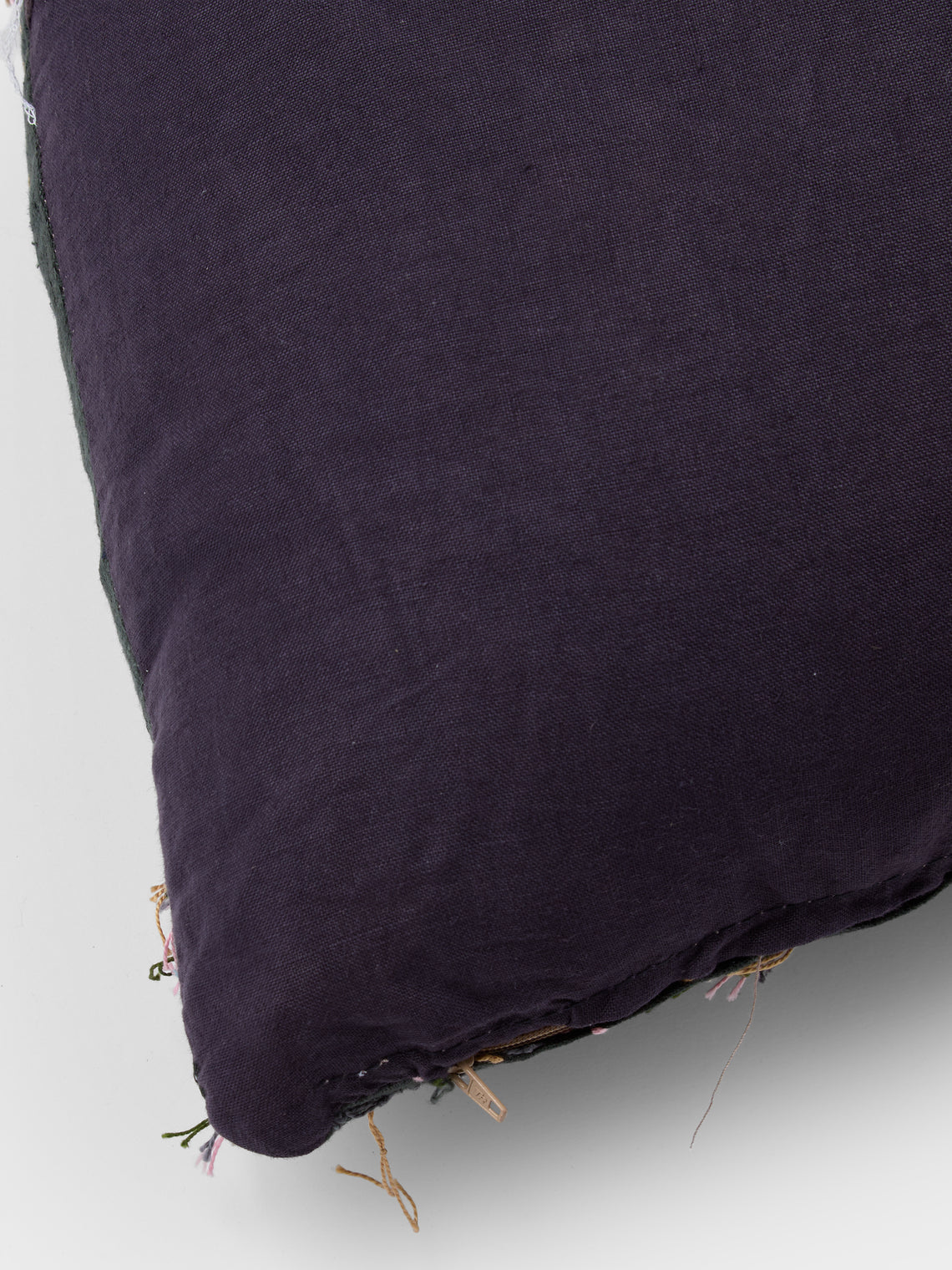 By Walid - 19th-Century Needlepoint Wool and Damask Cushion (23.5in/60cm) - Multiple - ABASK