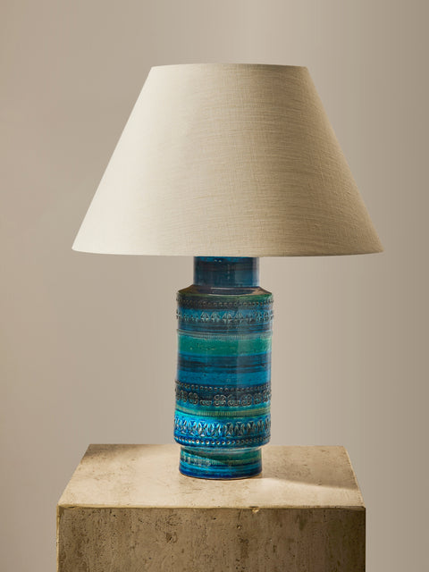 Antique and Vintage - 1970s Bitossi Ceramiche Rimini Blu Ceramic Table Lamp - Blue - ABASK
