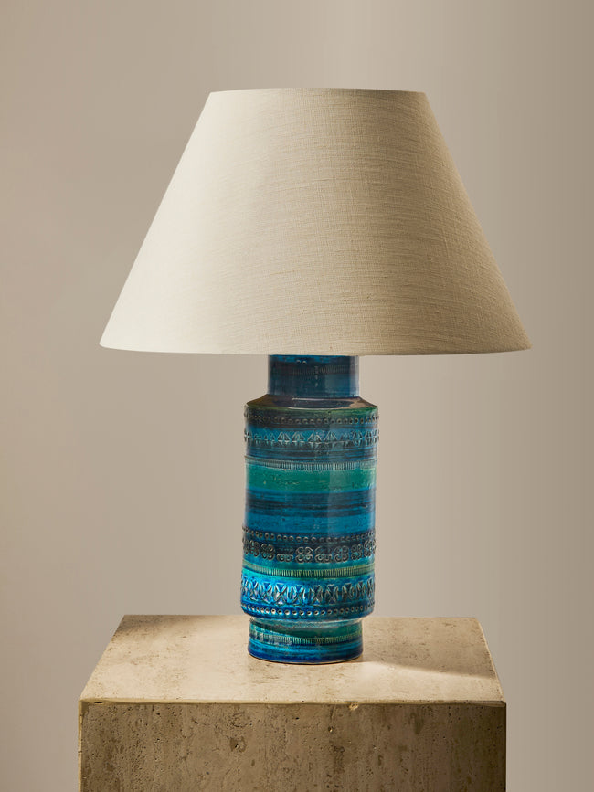 Antique and Vintage - 1970s Bitossi Ceramiche Rimini Blu Ceramic Table Lamp - Blue - ABASK