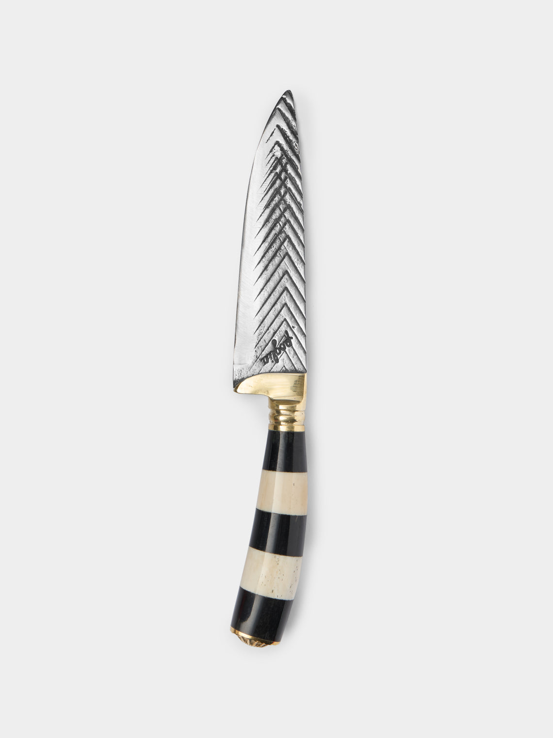 Poglia - Florence Signature Horn and Bone Knife - Black - ABASK - 