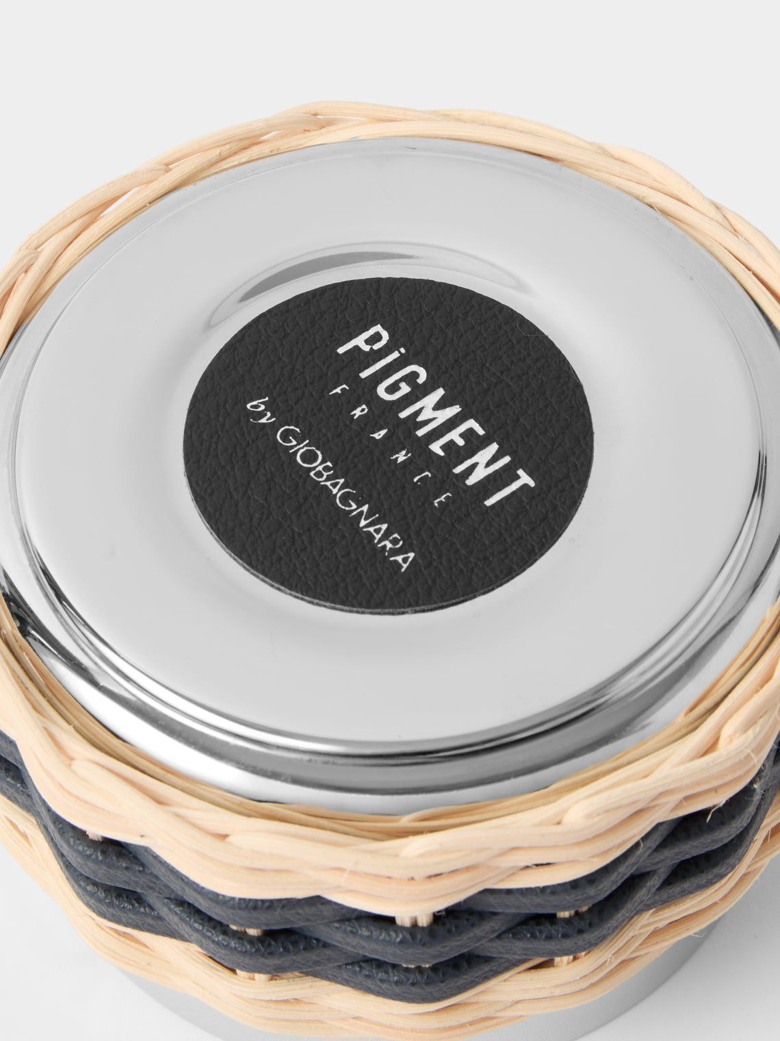 Pigment France - Toledo Leather and Rattan Ashtray - Blue - ABASK