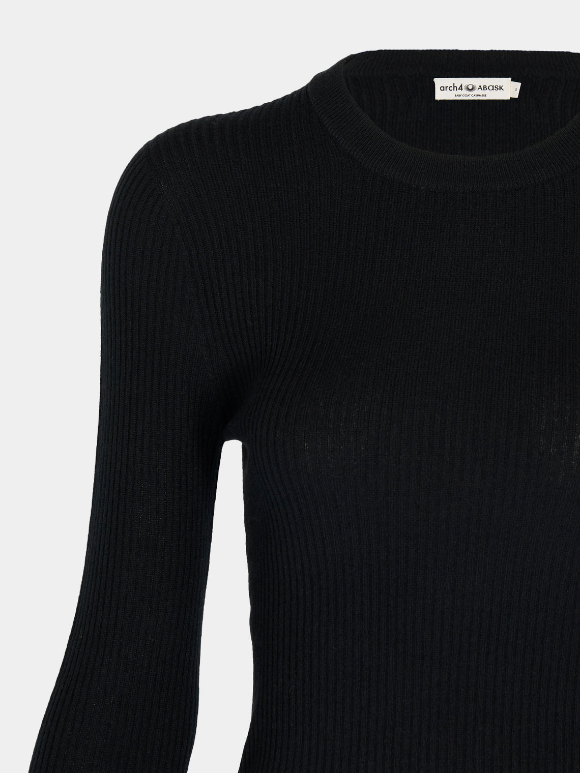 Arch4 - Celeste Baby Goat Cashmere Long-Sleeved Top | Size: S - Black - ABASK